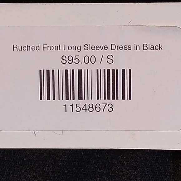 Lush NWT Ruched  Front Long Sleeve Mesh Dress in Black Size Small - Picture 4 of 14
